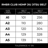 RMBR Club 100% Hemp BJJ Belt